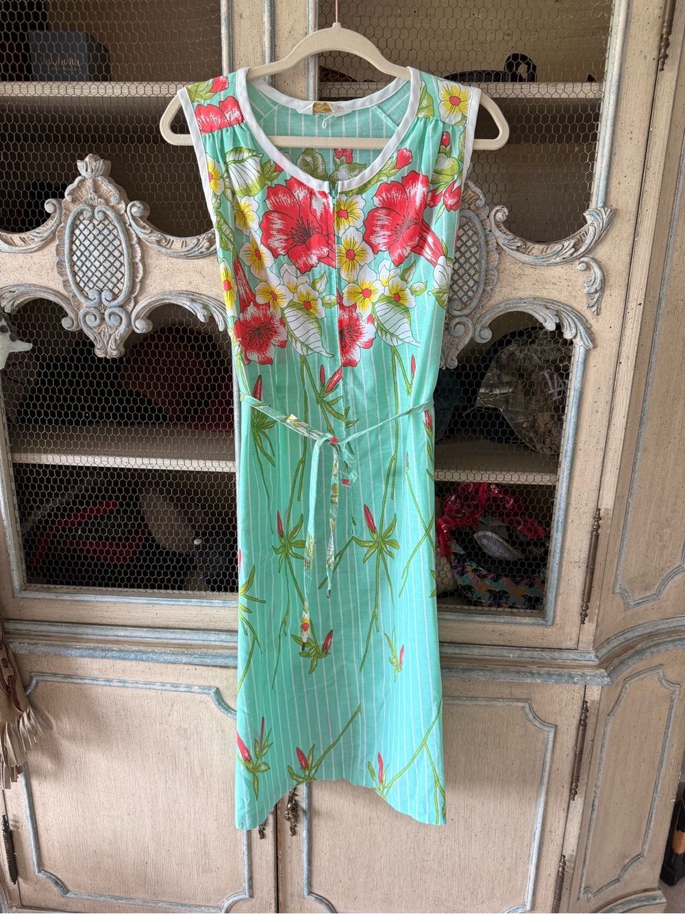 Komar Kids Mint Green Floral Sundress with Red & Yellow Accents